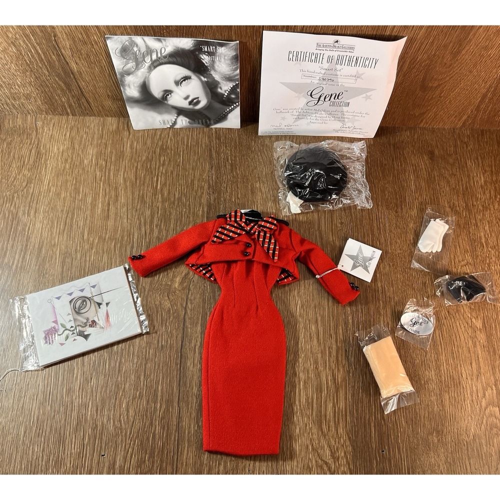 Gene Marshall Smart Set Red Dress Jacket Doll Outfit Ashton Drake Mel Odom COA